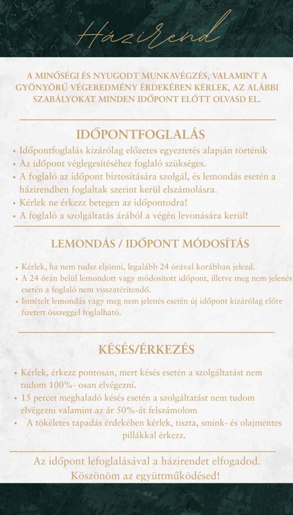 Blessed Winks házirendje