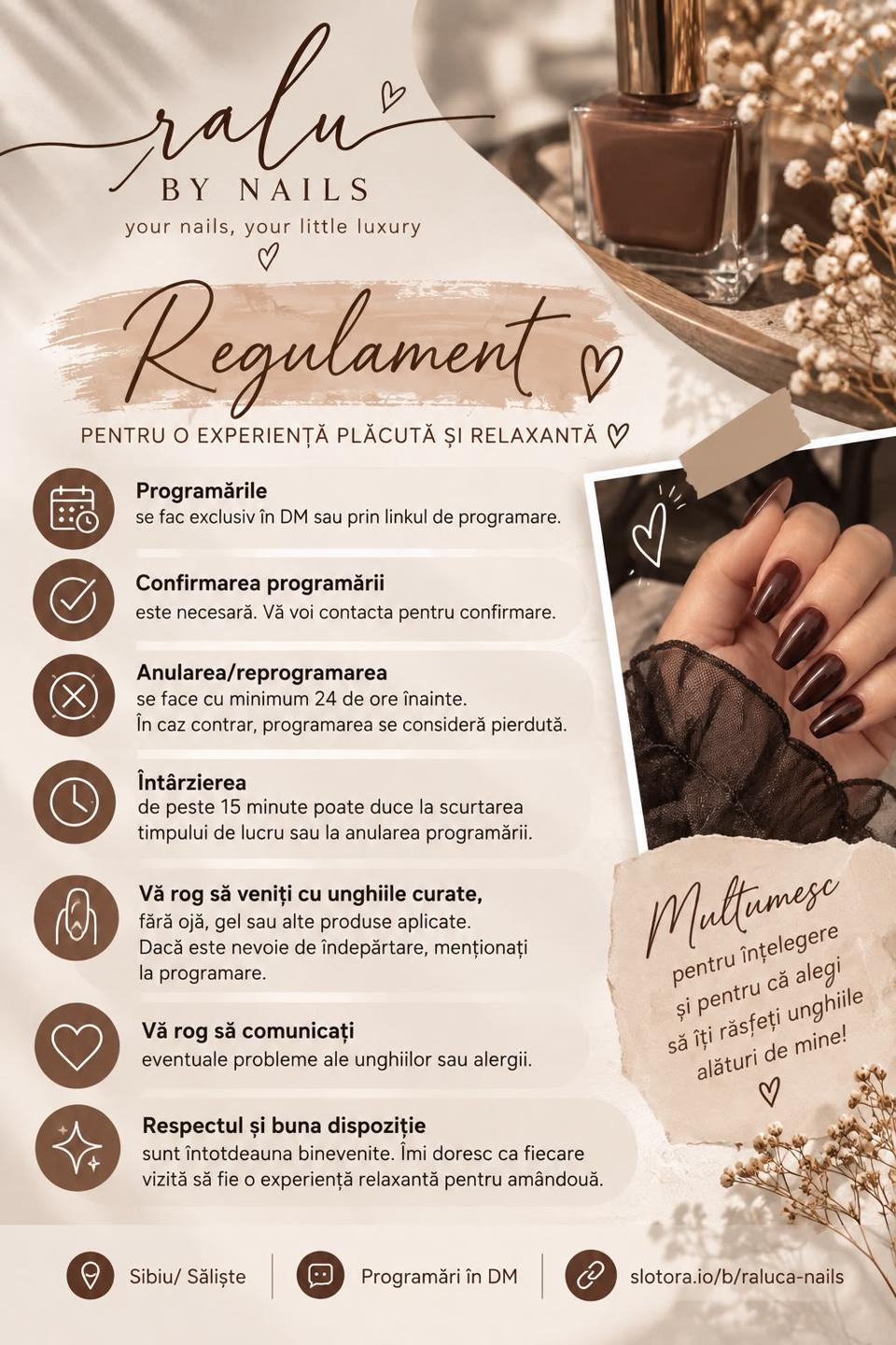Regulamentul Raluca Nails